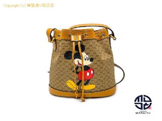 グッチ GUCCI DISNEY グッチ&ディズニー MICKEY ミッキーマウス コラボ GG柄 巾着型 バケツ型 ショルダーバック 602691 【 TM2305056 】の基本紹介画像