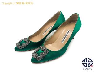 マノロブラニク MANOLO BLAHNIK マノロブラニク ハンギシ サテン グリーン パンプス 361/2 レディース クツ ハイヒール アパレル 【 TM2305122 】の基本紹介画像