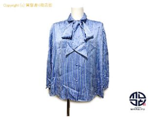 バレンシアガ BALENCIAGA バレンシアガ 青 オーバーサイズ ストライプ シャツ ブラウス 長袖 602014 レディース 服 アパレル 【 TM2305125 】の基本紹介画像