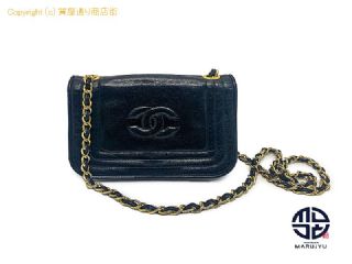 シャネル CHANEL シャネル ブラック 黒 ブラック レザー ミニ チェーンショルダーバック 【 TM2305120 】の基本紹介画像