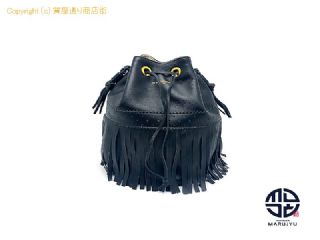 ジェイアンドエムデヴィッドソン J&M DAVIDSON ジェイアンドエムデヴィッドソン 黒 レザー カーニバル 巾着型 フリンジ ショルダーバック ラージ 【 TM2306060 】の基本紹介画像