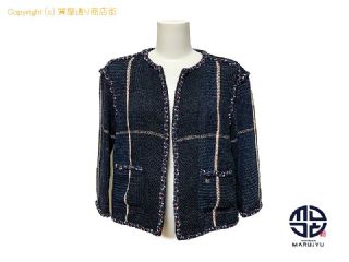 シャネル CHANEL シャネル ツイード レディース ジャケット 服 長袖 サイズ38 アパレル 【 TM2306076 】の基本紹介画像