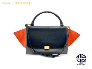 セリーヌ CELINE セリーヌ カーフ x スウェード トラペーズ ミディアム 2WAYショルダーバック ハンドバック 【 TM2306091 】の基本紹介画像