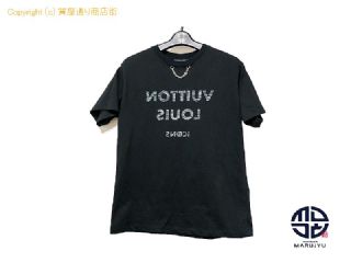 ルイ ヴィトン LOUIS VUITTON ルイヴィトン 黒 チェーンディテール クルーネック 半袖 Tシャツ レディース 服 アパレル サイズXL 【 TM2306124 】の基本紹介画像