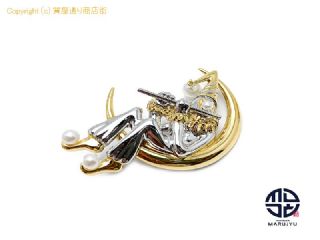 ミキモト MIKIMOTO ミキモト SV シルバー アコヤパール 真珠 ピエロ 三日月 ブローチ アクセサリー 【 TM2306031 】の基本紹介画像