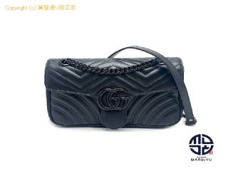 グッチ GUCCI グッチ GGマーモント 黒 ブラック キルティング スモール チェーンショルダーバック 443497 バック 【 TM2306136 】の基本紹介画像