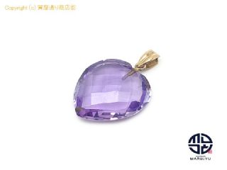 K18 18金イエローゴールド アメジスト アメシスト ハート ペンダント トップ チャーム アクセサリー 【 TM2306106 】の基本紹介画像