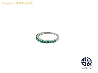 Pt950 プラチナ エメラルド0.35ct ハーフエタニティ リング 指輪 約11号 アクセサリー 【 TM2307043 】の基本紹介画像
