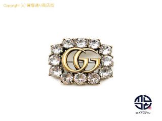 グッチ GUCCI グッチ クリスタル付き メタル ダブルG ロゴ ブローチ 506171 アクセサリー 【 TM2307025 】の基本紹介画像