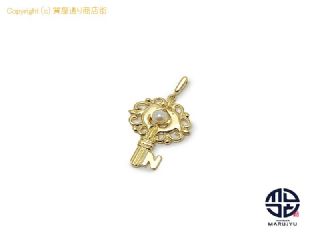 ミキモト MIKIMOTO ミキモト K18YG 18金イエローゴールド アコヤパール 真珠 鍵モチーフ ペンダント トップ チャーム アクセサリー 【 TM2307058 】の基本紹介画像