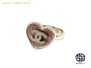 シャネル CHANEL シャネル ココマーク ラインストーン ハート リング 指輪 52号(実寸約11.5号) アクセサリー 【 TM2306038 】の基本紹介画像