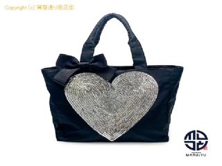 ルルコレクション Lou Lou collection ルルコレクション スパンコール ハート ナイロン トートバック ブラック 【 TM2308009 】の基本紹介画像