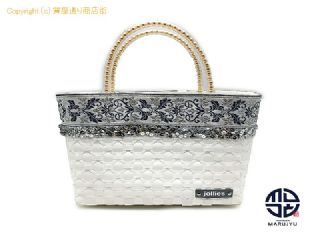 ジョリーズ jollies ジョリーズ パール調ハンドル スパンコール かごバック ハンドバック 【 TM2308011 】の基本紹介画像