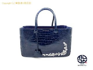 ADMJ ADMJ エーディーエムジェイ クロコ型押し スワロフスキー クリスタル付き トートバック ハンドバック 【 TM2308014 】の基本紹介画像