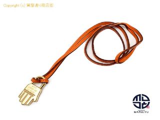 エルメス HERMES エルメス ハンドモチーフ ゴールド金具 カデナ ラニエール 革紐 ネックレス アクセサリー 【 TM2308024 】の基本紹介画像