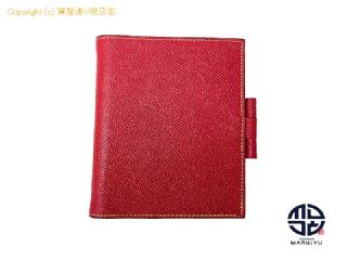 エルメス HERMES エルメス ヴォーエプソン 赤系 アジェンダPM 手帳カバー □E刻印 手帳ケース 【 TM2309024 】の基本紹介画像