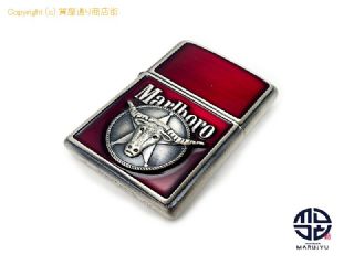ZIPPO ジッポ Marboro マルボロ The Red Collection レッドコレクション 牛 ロングホーン ライター 2001年 箱付き 未使用品 【 TM2309046 】の基本紹介画像