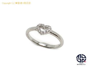 ポンテ ヴェキオ Ponte Vecchio ポンテヴェキオ PV K18WG 18金ホワイトゴールド ダイヤ ハート リング 指輪 アクセサリー 約8号 【 TM2310044 】の基本紹介画像