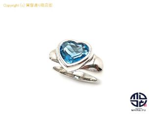 PIAGET ピアジェ 750 18金ホワイトゴールド ドールハート ブルートパーズ リング 指輪 アクセサリー 52号(実寸約11号) 【 TM2310047 】の基本紹介画像