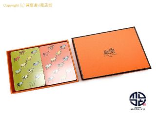 エルメス HERMES エルメス トランプ 2組セット ホース柄 オレンジ/グリーン ※未開封 【 TM2310090 】の基本紹介画像