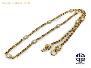 シャネル CHANEL シャネル ゴールドカラー フェイクパール ロング ネックレス 97P アクセサリー 【 TM2310020 】の基本紹介画像