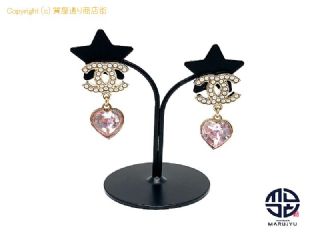 シャネル CHANEL シャネル B22B ラインストーン ゴールド金具 ココマーク ハート ピアス アクセサリー 【 TM2306024 】の基本紹介画像
