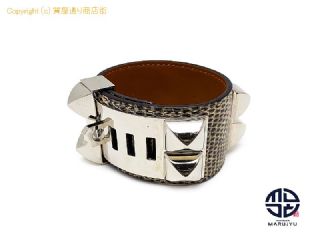 エルメス HERMES エルメス コリエドシアン メドール バングル ブレスレット リザード シルバー金具 アクセサリー X刻印 【 TM2310117 】の基本紹介画像