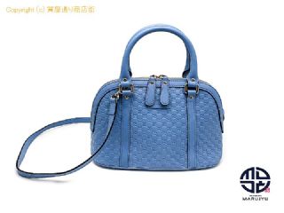 グッチ GUCCI グッチ マイクログッチ シマ ブルー 449654 ハンドバック 2WAYショルダーバック 【 TM2310122 】の基本紹介画像