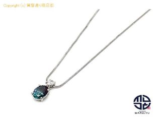 クレサンベール CV 京セラ PT900/850 プラチナ 合成アレキサンドライト ネックレス ペンダント アクセサリー ※訳アリ 【 TM2311015 】の基本紹介画像