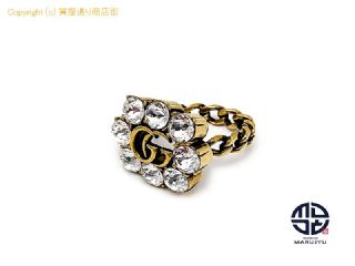 グッチ GUCCI グッチ クリスタル ダブルG フラワー リング 645686 指輪 アクセサリー Mサイズ 【 TM2311213 】の基本紹介画像