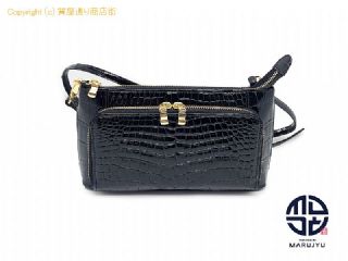 クロコダイル クロコダイル 黒 ブラック 2WAYショルダーバック JRA ウォレット 小銭入れ付き バック 【 TM2312058 】の基本紹介画像