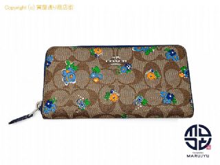 コーチ COACH コーチ シグネチャー 花柄 ラウンドファスナー長財布 ジッピーウォレット サイフ ※ポスト投稿でのご発送になります。 【 TM2312064 】の基本紹介画像