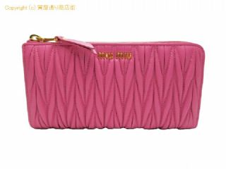 ミュウミュウ MIUMIU ミュウミュウ マテラッセ  L字ファスナー長財布 5M1183 FUXIA 【 SA526039 】の基本紹介画像