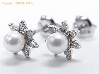 ノンブランド PT900 パール ダイヤ ピアス 0.04 0.04 【 SA72613 】の基本紹介画像