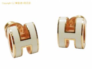 エルメス エルメス HERMES ミニポップアッシュ ピアス ホワイト ゴールド金具 【 SA532134 】の基本紹介画像