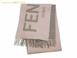 フェンディ フェンディ FENDI マフラー ウール/カシミヤ FXT334 ピンク/ブラウン 【 SA532164 】の基本紹介画像