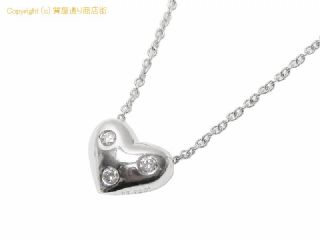 ティファニー ティファニー TIFFANY&Co. PT950 ピンチドハート  ダイヤモンド 3P ドッツ ネックレス 【 SA72634 】の基本紹介画像