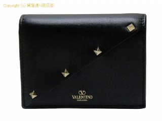 ヴァレンティノガラヴァーニ ヴァレンティノ ガラヴァーニ VALENTINO GARAVANI レザー ロックスタッズ 二つ折り財布/コンパクトウォレット 5W2P0AE4VRF ブラック 【 SA532241 】の基本紹介画像