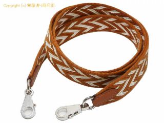 エルメス エルメス HERMES ショルダーストラップ バンドリエール サングル ジグザグ 25mm 105cm ゴールド/エクリュ シルバー金具 B刻印 【 SA532304 】の基本紹介画像