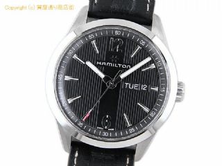 ハミルトン ブロードウェイ ハミルトン HAMILTON メンズ腕時計 ブロードウェイ デイデイト H43311735 クオーツ 革ベルト ブラック 【 SA66464 】の基本紹介画像