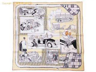 エルメス エルメス HERMES シルク スカーフ カレ70 自動車の快適 クリーム/ブラン/ノワール 【 SA532353 】の基本紹介画像
