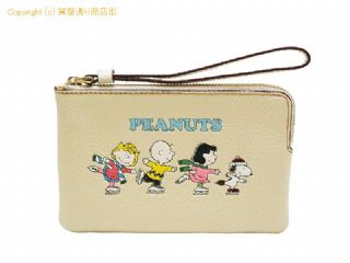 コーチ コーチ COACHxPEANUTS レザー コーナージップ リストレットポーチ/ミニポーチ CF213 アイボリー 【 SA532350 】の基本紹介画像