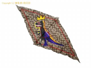 コーチ コーチ COACHxBASQUIAT バスキアコラボ シグネチャー ひし形 シルクスカーフ 6537 ブラウン/パープル 【 SA532381 】の基本紹介画像