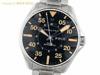 ハミルトン カーキ ハミルトン HAMILTON メンズ腕時計 カーキ アビエーション パイロット デイデイト H64725131 自動巻 【 SA66470 】の基本紹介画像
