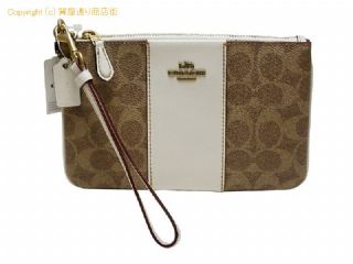 コーチ コーチ COACH シグネチャー リストレット ポーチ 32445 未使用品 チョーク/タン 【 SA532398 】の基本紹介画像