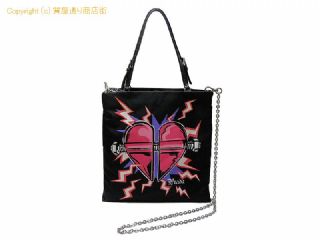 プラダ プラダ PRADA ナイロン/レザー フランケンシュタイン ハート 2WAY ハンドバッグ 1BA252 NERO ユニバーサルスタジオ 【 SA532403 】の基本紹介画像