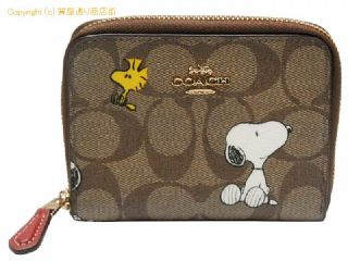 コーチ コーチ COACHxPEANUTS  スモールジップアラウンドウォレット/ラウンドファスナー財布 シグネチャー スヌーピー ウッドストック  CE704 【 SA532420 】の基本紹介画像