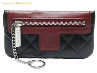 シャネル シャネル CHANEL ラムスキン コココクーン マトラッセ キーリング付コインケース ブラック/ワインレッド 【 SA532405 】の基本紹介画像