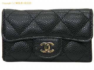 シャネル シャネル CHANEL キャビアスキン マトラッセ キーケース A31503 ブラック ゴールド金具 【 SA532445 】の基本紹介画像