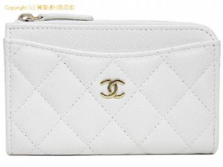 シャネル シャネル CHANEL キャビアスキン マトラッセ L字ファスナー フラグメントケース/コインケース/カードケース AP3179 ホワイト ゴールド金具 【 SA532521 】の基本紹介画像